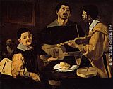 Diego Rodriguez De Silva Velazquez Canvas Paintings - Three Musicians